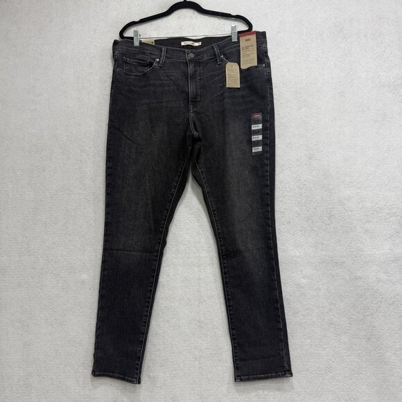 Levis 311 Shaping Skinny Jeans Womens 34 Black Dark Wash Stretch Denim Mid Rise - Picture 1 of 12